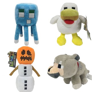 [new] New 20cm/7.8in Minecraft Plush Toys Snow Golem Wolf Chickens Luminous Octopus Stuffed Animal Kid Gift 【ถูก ที่สุด】