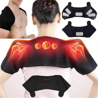 [new] สายดัดหลัง สายพยุงหลัง สายรัดหลัง ป้องกันไหล่ห่อ Therapy Magnetic Tourmaline Back Self Heating Support Belt Should