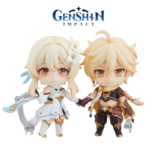 [new] 【In Stock】Genshin Impact Traveler Aether Lumine Action Figure Collectible Model Kids Gifts 【ถูก ที่สุด】