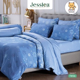 Jessica (ครบเซ็ต) ผ้าปูที่นอน+ผ้านวม 5 ฟุต/6 ฟุต Tencel เทนเซล ทอ 500 เส้น พิมพ์ลาย กราฟฟิก T856 #เจสสิกา ชุดผ้าปู