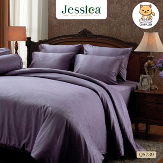 Jessica ครบเซ็ต 6 ฟุต | ผ้าปูที่นอน+ผ้านวม Jacquard แจ็คการ์ด ทอ 500 เส้น พิมพ์ลาย กราฟฟิก QS739 #เจสสิกา ชุดผ้าปู