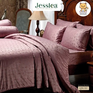 Jessica ครบเซ็ต 6 ฟุต | ผ้าปูที่นอน+ผ้านวม Jacquard แจ็คการ์ด ทอ 500 เส้น พิมพ์ลาย กราฟฟิก QS747 #เจสสิกา ชุดผ้าปู