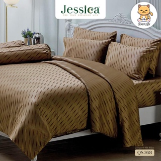 Jessica ครบเซ็ต 6 ฟุต | ผ้าปูที่นอน+ผ้านวม Jacquard แจ็คการ์ด ทอ 500 เส้น พิมพ์ลาย กราฟฟิก QS768 #เจสสิกา ชุดผ้าปู