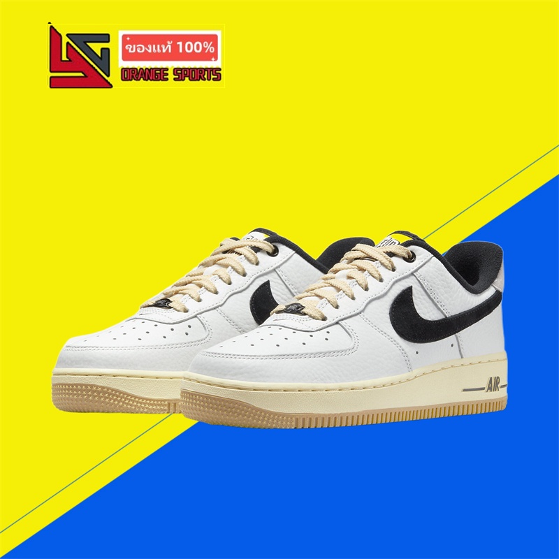 Nike Nike รองเท้าผู้หญิง Air Force 1 สีขาวสีดำ Do Old Oxidation Air Force One รองเท้าผ้าใบ DR0148-101