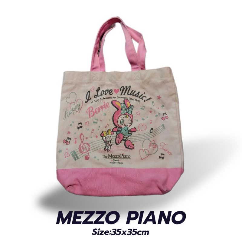 กระเป๋าผ้าMezzo piano vintage2000'sแท้(มือสอง)