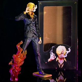 Figure One Piece [รุ่นคุณภาพสูง] Fantasy Sanji One Piece QG Blackfoot Sanji เทคนิคพิเศษเปลวไฟทำมือรุ่นคุณภาพสูงพร้อมกล่อ