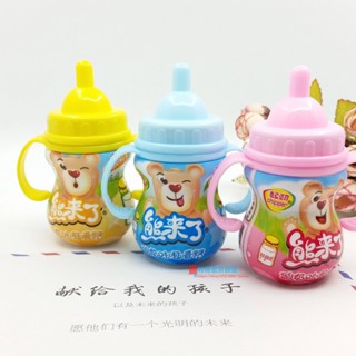 ❈⊙Bear is Coming 30g Bear is Coming โยเกิร์ตรสเคี้ยวลูกอมลูกอมหินขวดนม Candy Creative Bottled Gummy