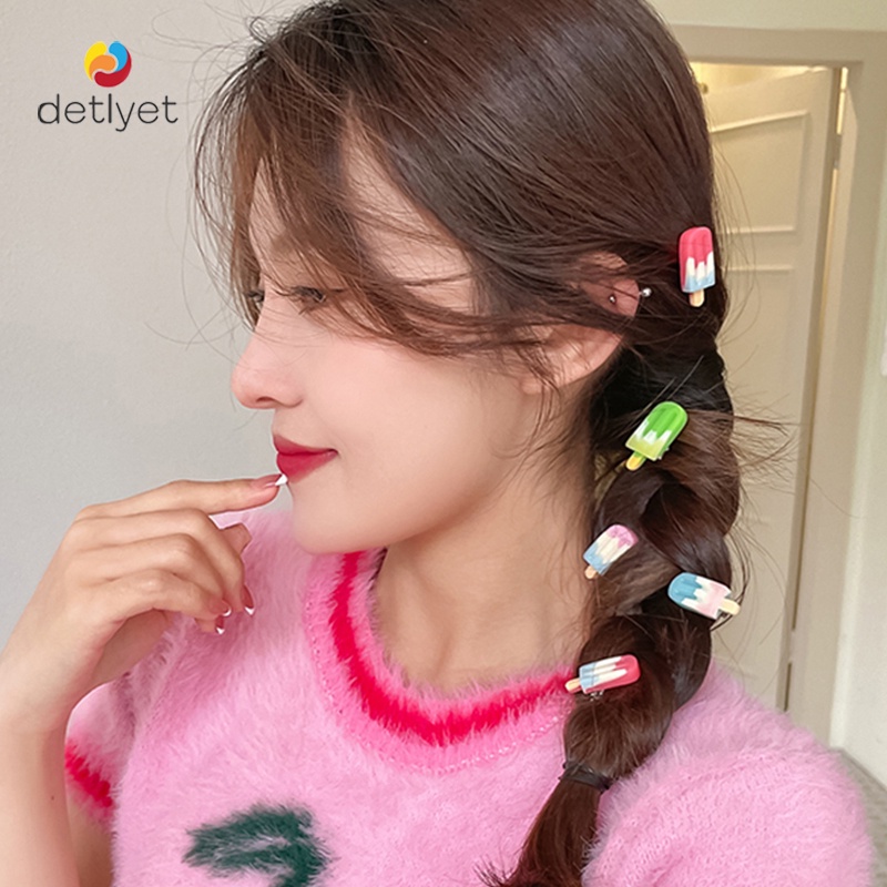 CODพร้อมส่งกิ๊บติดผมมินิหลากสีไอศกรีมเกาหลีน่ารักนักเรียนปากเป็ดสำหรับผู้หญิงเครื่องประดับผมราคาถูกที่สุด-detlyet