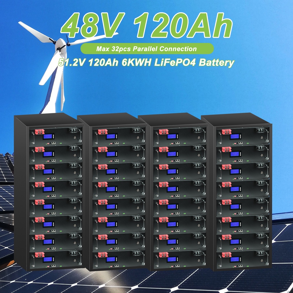 ใหม่48V 100ah 200ah LifePO4แบตเตอรี่ BMS BMS 32 Parallel Can/6kWh โปรโตคอลการสื่อสารแบตเตอรี่ลิเธียม