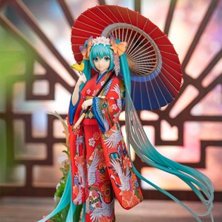 โมเดลฟิกเกอร์ Hatsune Miku Kagamine Rin Len Megurine Luka Kimono สองมิติ ของขวัญวันเกิด สําหรับตกแต่ง