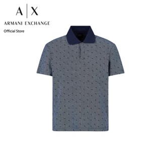 AX Armani Exchange เสื้อโปโลผู้ชาย รุ่น AX 6RZFAE ZJ81Z25EF - สีกรมท่า