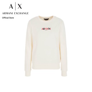 AX Armani Exchange เสื้อสเวตเชิ้ตผู้หญิง รุ่น AX 6RYMLA YJEBZ1130 - สีออฟไวท์