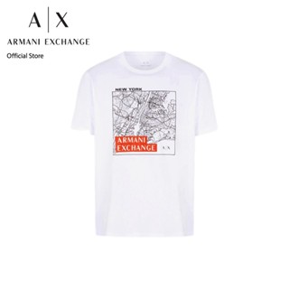 AX Armani Exchange เสื้อยืดผู้ชาย รุ่น AX 6RZTAH ZJA5Z21CR - สีขาว