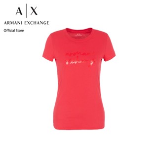 AX Armani Exchange เสื้อยืดผู้หญิง รุ่น AX 6RYT04 YJ16Z14BB - สีแดง