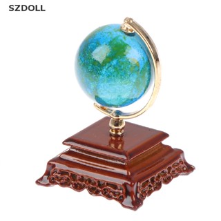 [new]   1PCS Mini Metal 1:12 Vintage Blue World Globe Miniature Dollhouse Furniture  DOM 【ถูก ที่สุด】