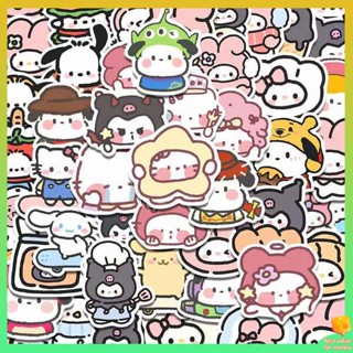 สติ๊กเกอร์ สติ๊กเกอร์ 100 แผ่น สติกเกอร์ Sanrio มือวาด50ชิ้นสติกเกอร์การ์ตูนน่ารักมูลค่าสูงตกแต่งลายเล็กๆ