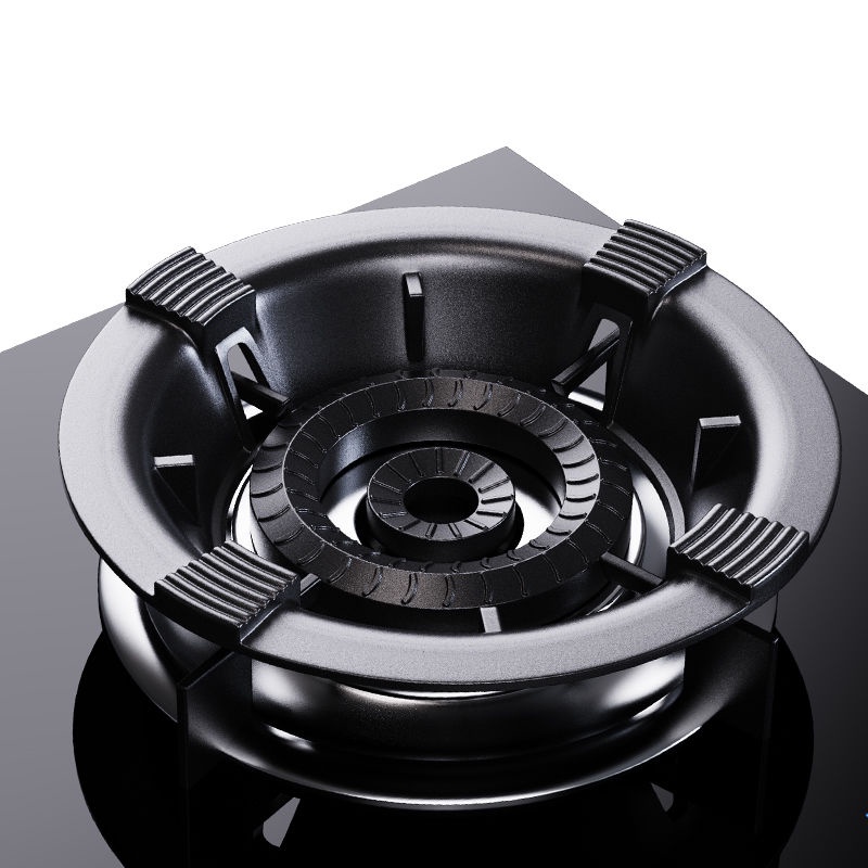 ™โครงเตาแก๊สเหล็กหล่อโครงกันลมฝาครอบเตาแก๊สในครัวเรือนโครงโต๊ะรองรับการรวบรวมไฟแหวนประหยัดพลังงานสากลวงเล็บกันลื่นกระจกห - รูปที่ 5