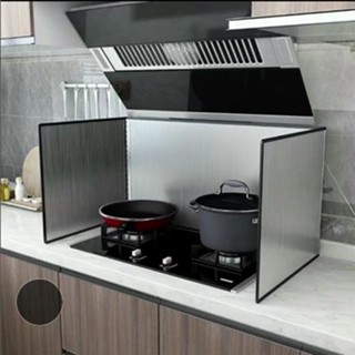 ☌﹍สแตนเลสน้ำมัน Baffle ห้องครัวทำอาหาร Anti-Oil Splash Baffle เตาแก๊สทนอุณหภูมิสูงหนา Range Hood ฉนวนกันความร้อน Baffle