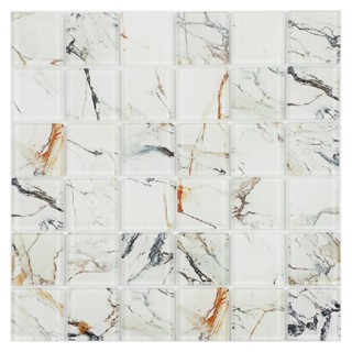 HomePro โมเสคแก้ว 30x30 ซม.  HPR-215 MARBLE สีขาว แบรนด์ TARA