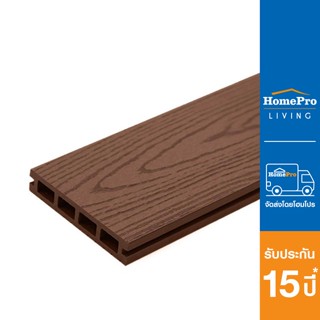 HomePro ไม้พื้นภายนอก CLASSIC 14X240X2.5 ซม. สีโอ๊คแดง แบรนด์ WATSADUNIYOM