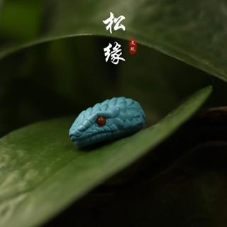 ⊙☁✐เพิ่มประสิทธิภาพงูสีเขียวขุ่นสามทางสร้อยข้อมือเหวินวาน 108 อุปกรณ์เสริมราศีลูกปัดเดี่ยวพร้อมจี้ลูกปัดอุปกรณ์เสริมโพธิ