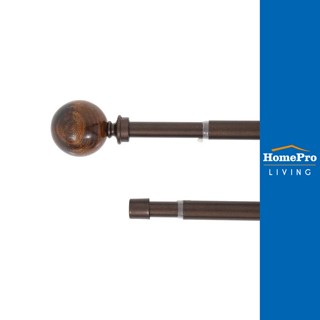 HomePro ราง 2 ชั้น ยืดหด WOOD BALL 180-310 ซม. สีน้ำตาล แบรนด์ HLS