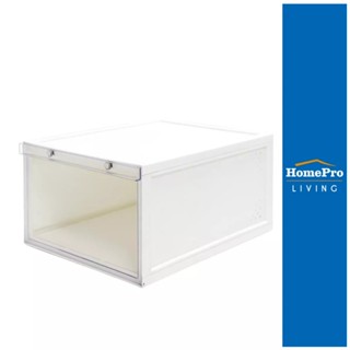 [ซื้อ 5 แถม 1 วันเดียวเท่านั้น] HomePro กล่องรองเท้า MAGNETIC LOCK MONO 28x37x18.3 ซม. สีขาว แบรนด์ STACKO