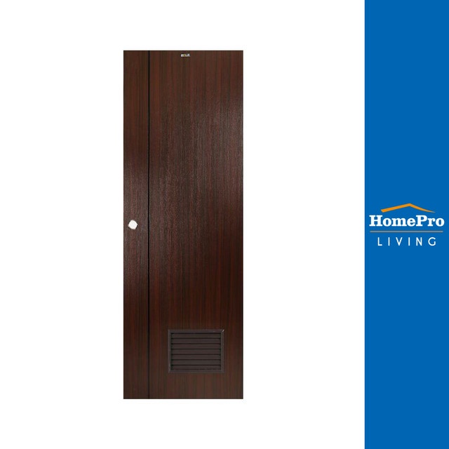 HomePro ประตูห้องน้ำ UPVC LT-05 เกล็ด 70X200 ซม. สีน้ำตาล-สีโอ๊ค แบรนด์ AZLE