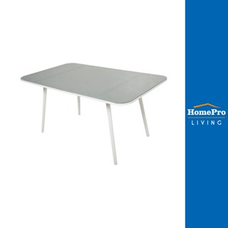 HomePro โต๊ะสนามกระจกผืนผ้า IRENE 150x90 ซม. สีขาว/เทา แบรนด์ SPRING