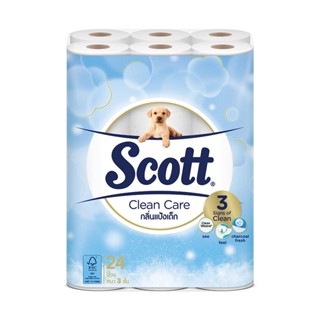 HomePro กระดาษชำระ CLEAN CARE BABY POWDER แพ็ค24 แบรนด์ SCOTT