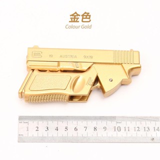 ปืนกระสุนอ่อน Glock อัลลอยพับได้ปืนของเล่นเด็กยิงได้