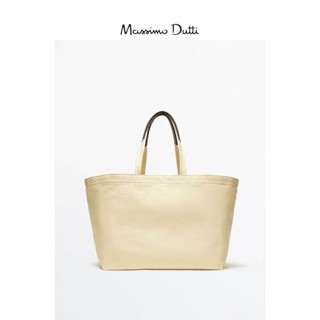 ▫☑▥Massimo Dutti เครื่องประดับสำหรับผู้หญิงฤดูร้อน 2023 ใหม่กระเป๋าสะพายไหล่ผ้าใบขนาดใหญ่ 06920641746