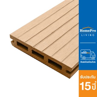 HomePro ไม้พื้น ELEGANT DEK001-CY05 10X240X2 ซม. สีไม้สัก แบรนด์ THAISUN