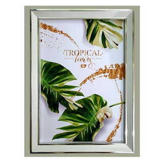 HomePro กรอบรูปไม้TROPICAL LEAVES 6x8 นิ้ว สีขาว แบรนด์ HOME LIVING STYLE