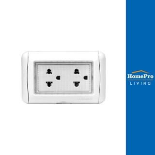 HomePro หน้ากากกันน้ำ 3 ช่อง PR W222R/S-E20 สีขาว แบรนด์ HACO