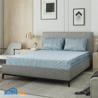 HomePro ชุดผ้าปูที่นอน 6 ฟุต 3 ชิ้น DECON สีฟ้า แบรนด์ HLS