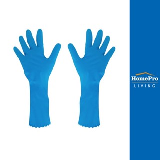 HomePro ถุงมือยาง -BRITE COMFORT SIZE M สีฟ้า แบรนด์ POLY