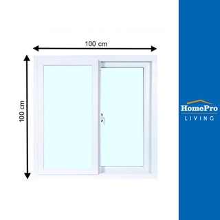 HomePro หน้าต่างบานเลื่อน UPVC S-S 100X100 ซม. สีขาว แบรนด์ TAKECHI