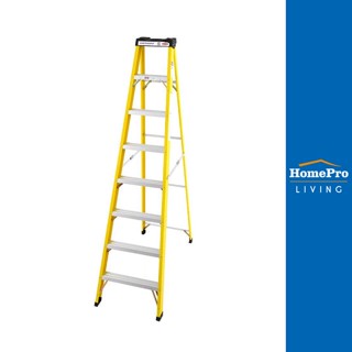 HomePro บันไดไฟเบอร์กลาส FG307 8 ขั้น สีดำ-เหลือง แบรนด์ LITE