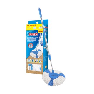 HomePro ไม้ม็อบไมโครไฟเบอร์กลม 24 นิ้ว สีฟ้า แบรนด์ SWASH