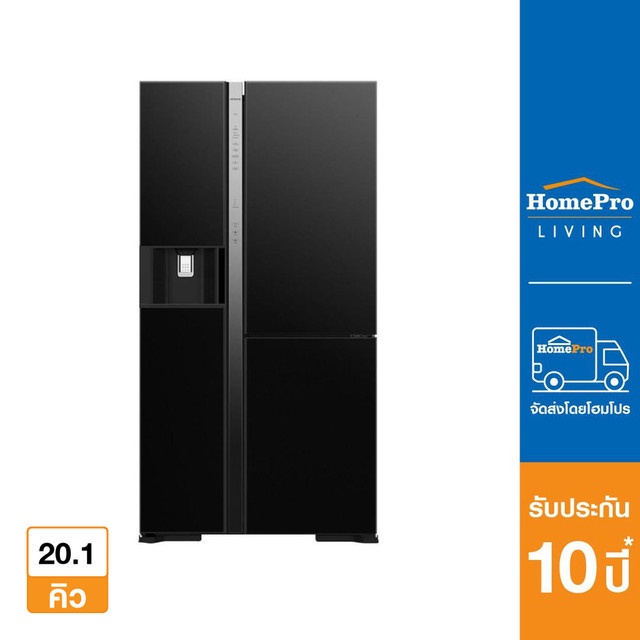 HITACHI ตู้เย็น SIDE BY SIDE รุ่น R-MX600GVTH1 GBK 20.1 คิว กระจกดำ อินเวอร์เตอร์