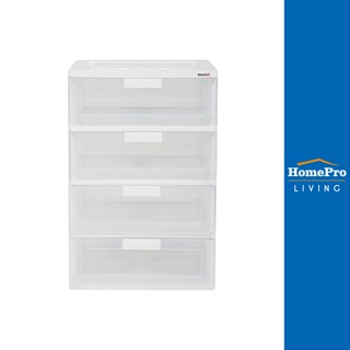 HomePro ตู้ลิ้นชัก 4 ชั้น STACKO MAX(L) 58.5x41x88 ซม. สีใส แบรนด์ STACKO