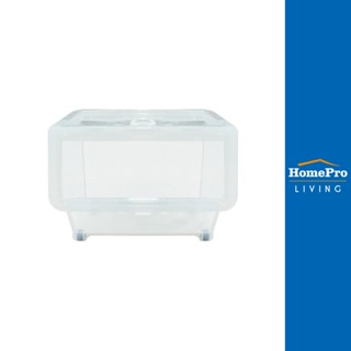 HomePro กล่องเก็บของ มีล้อ รุ่น 70552 สีใส ไซส์ L ขนาด 44x31x39 ซม. แบรนด์ STACKO