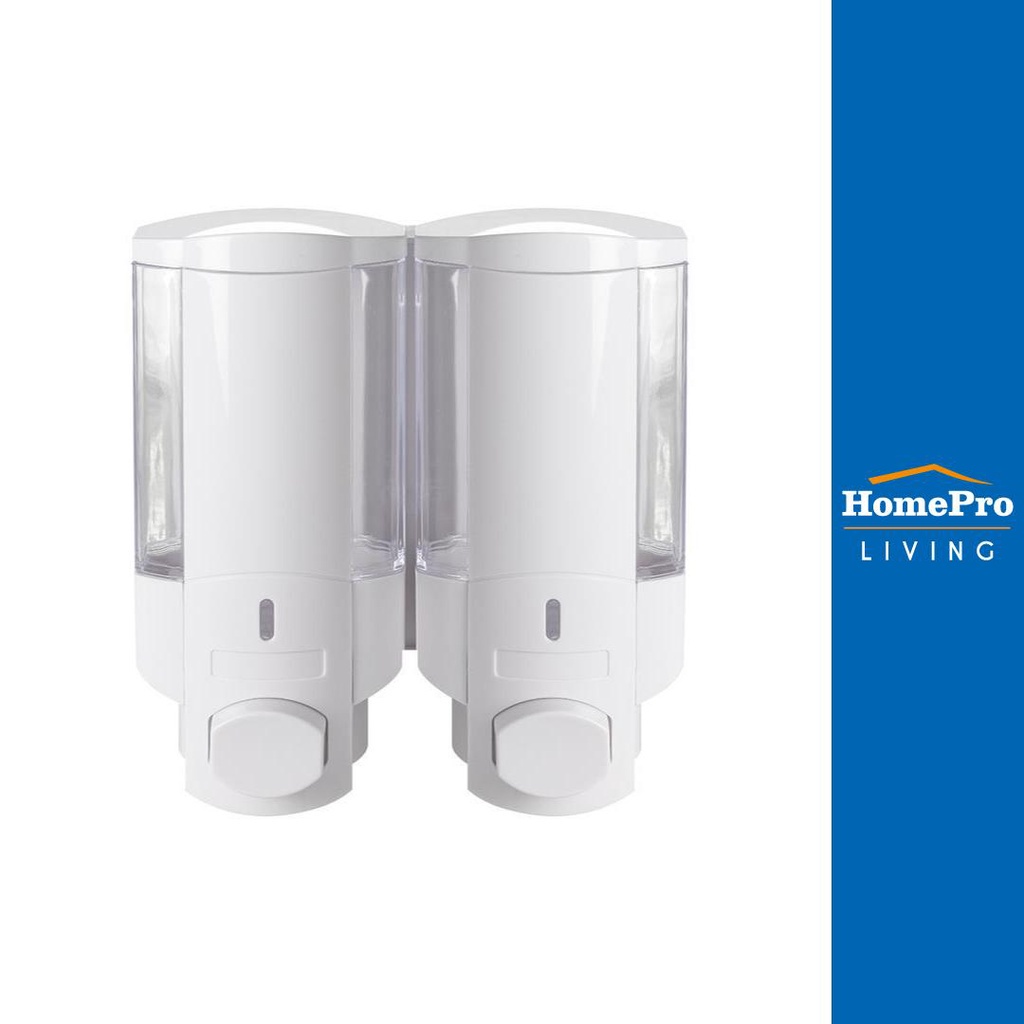 Soap Dispensers, Holders & Boxes 319 บาท HomePro ที่กดสบู่ 2 ช่อง MOYA SD-828A สีขาว-ใส แบรนด์ MOYA Home & Living