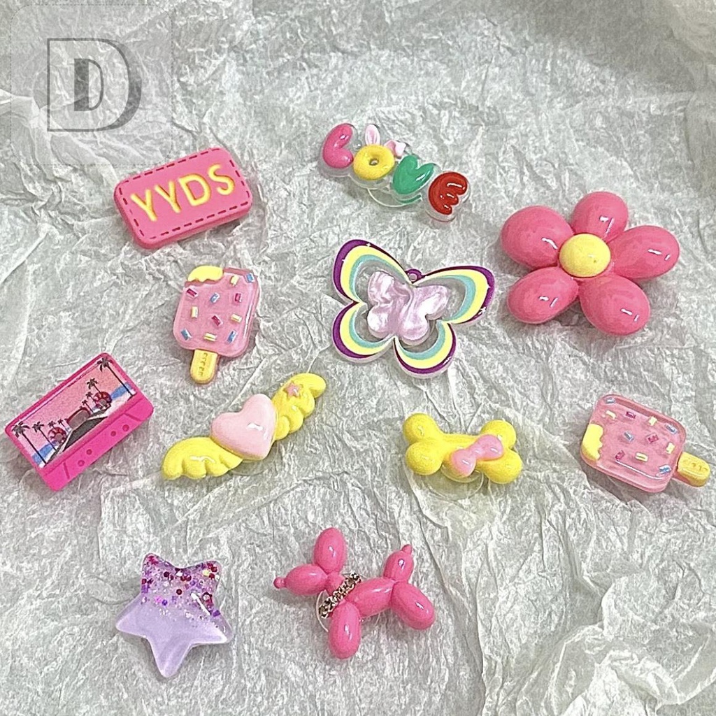 🔥จิ๊บบิทสไตล์โดปามีน จิ๊บบิทสีชมพูบาร์บี้ ติดรองเท้าcrocs แบบไม่ซ้ำใคร