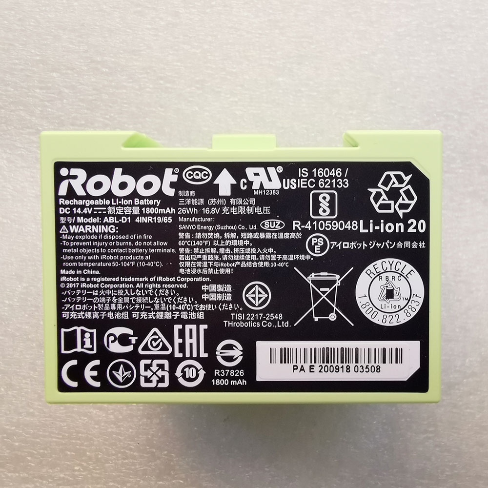 แบตเตอรี่ใหม่สำหรับ Irobot E6 E5154 I7 I7 I8 7150 7550 I3 I4 E6 E6198 3150 E5 4150แบตเตอรี่ ABL-D1