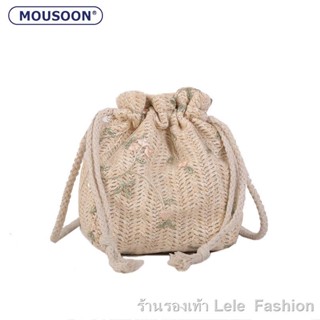 [new] กระเป๋าสะพายข้างสตรีผ้าลูกไม้เข้าชุดกันในกระเป๋าทรงถังหูรูด 【ถูก ที่สุด】