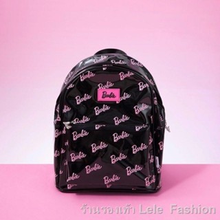 [new] Barbie bag กระเป๋าเป้ผู้หญิง Barbie Pink Series Sweet Cool ผิวมันเงา กระเป๋าเป้สะพายหลัง 【ถูก ที่สุด】