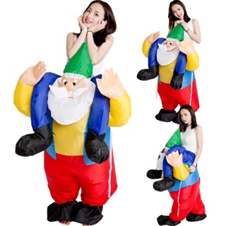 ✕☼คริสต์มาสตลกเด็กการ์ตูนเครื่องแต่งกายSanta ClausกลับMan MagicกางเกงInflatableเสื้อผ้าแต่งตัวPropsเสื้อผ้า