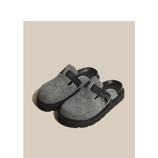 ℡☁☊Oulisasi รองเท้า Birkenstock ระดับไฮเอนด์ 2023 ฤดูใบไม้ร่วงใหม่เฉพาะ Baotou รองเท้าแตะย้อนยุคหนาด้านล่างครึ่งลาก